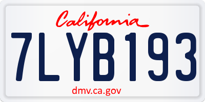 CA license plate 7LYB193