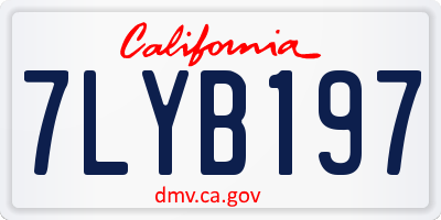CA license plate 7LYB197