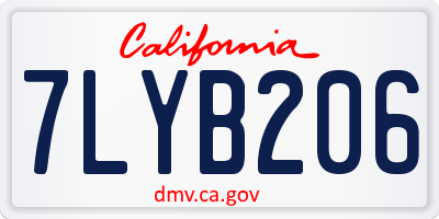 CA license plate 7LYB206
