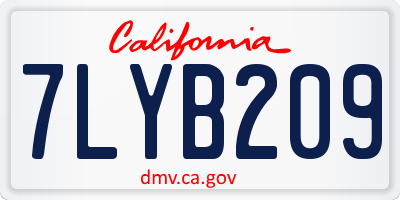 CA license plate 7LYB209