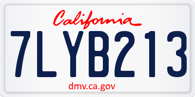 CA license plate 7LYB213