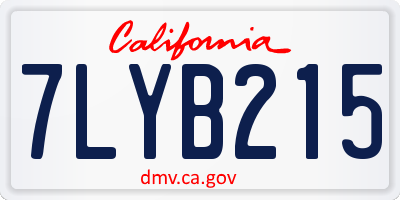 CA license plate 7LYB215