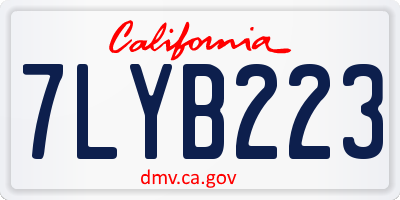 CA license plate 7LYB223