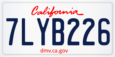 CA license plate 7LYB226