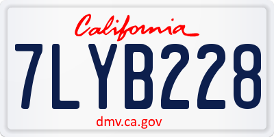 CA license plate 7LYB228