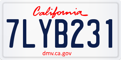 CA license plate 7LYB231