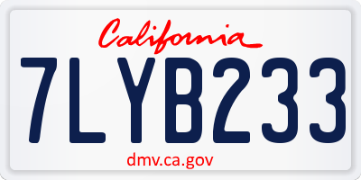 CA license plate 7LYB233