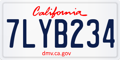 CA license plate 7LYB234