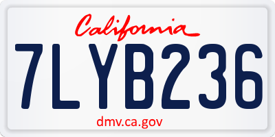 CA license plate 7LYB236