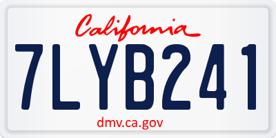 CA license plate 7LYB241