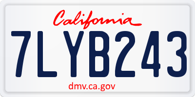 CA license plate 7LYB243