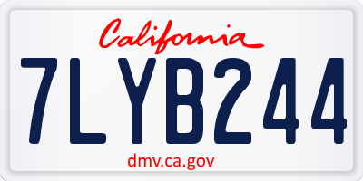 CA license plate 7LYB244