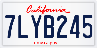 CA license plate 7LYB245