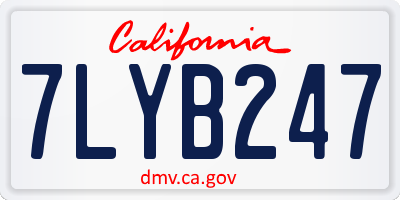 CA license plate 7LYB247