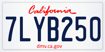 CA license plate 7LYB250