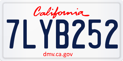 CA license plate 7LYB252