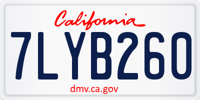 CA license plate 7LYB260