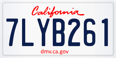 CA license plate 7LYB261