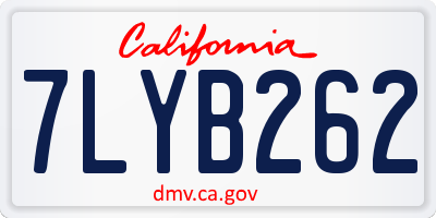 CA license plate 7LYB262
