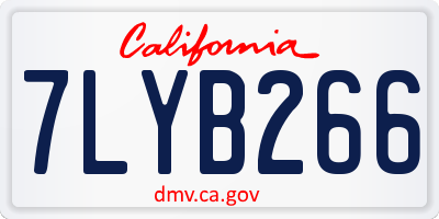 CA license plate 7LYB266