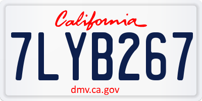 CA license plate 7LYB267