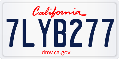 CA license plate 7LYB277