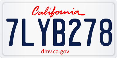 CA license plate 7LYB278