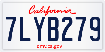 CA license plate 7LYB279