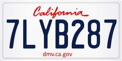 CA license plate 7LYB287
