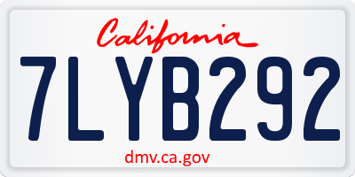 CA license plate 7LYB292