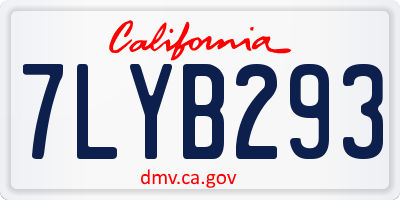 CA license plate 7LYB293