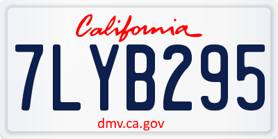 CA license plate 7LYB295