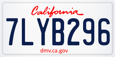 CA license plate 7LYB296