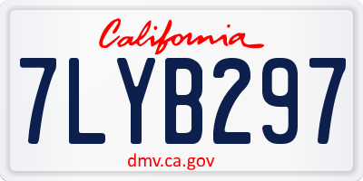 CA license plate 7LYB297