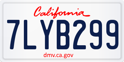 CA license plate 7LYB299