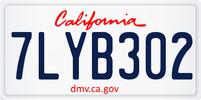 CA license plate 7LYB302