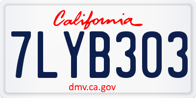 CA license plate 7LYB303