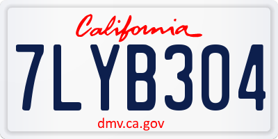 CA license plate 7LYB304