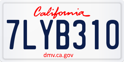 CA license plate 7LYB310