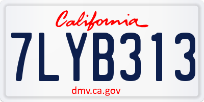 CA license plate 7LYB313