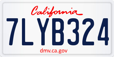 CA license plate 7LYB324