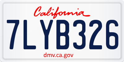 CA license plate 7LYB326