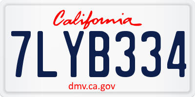 CA license plate 7LYB334