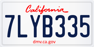 CA license plate 7LYB335