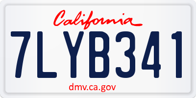 CA license plate 7LYB341