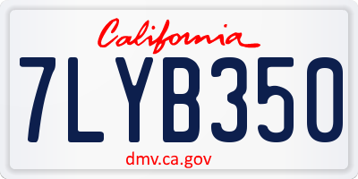 CA license plate 7LYB350