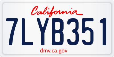 CA license plate 7LYB351