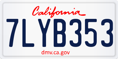 CA license plate 7LYB353