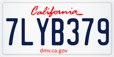 CA license plate 7LYB379