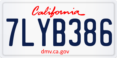CA license plate 7LYB386